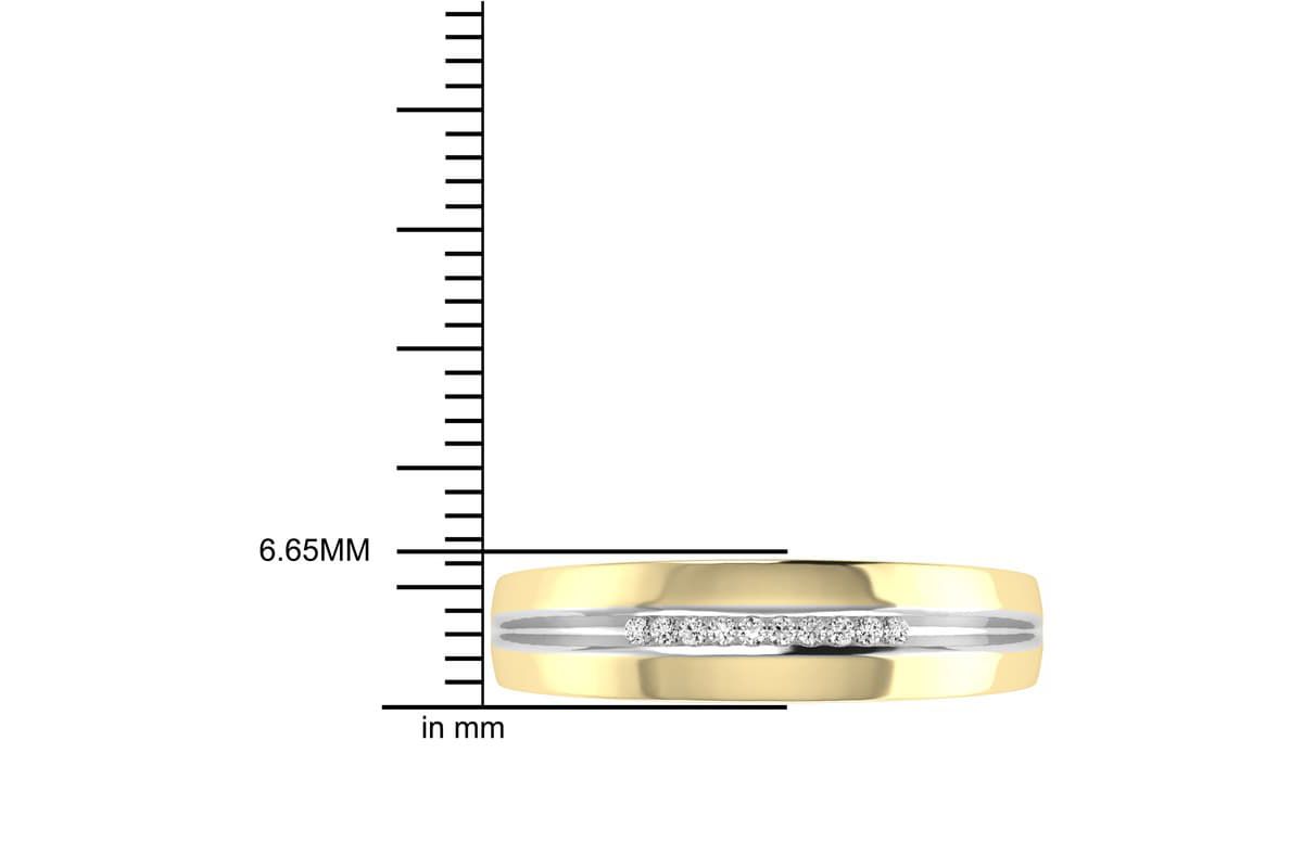 0.050 Ct.tw Natural Diamond Ring/Band in 10K Yellow Gold