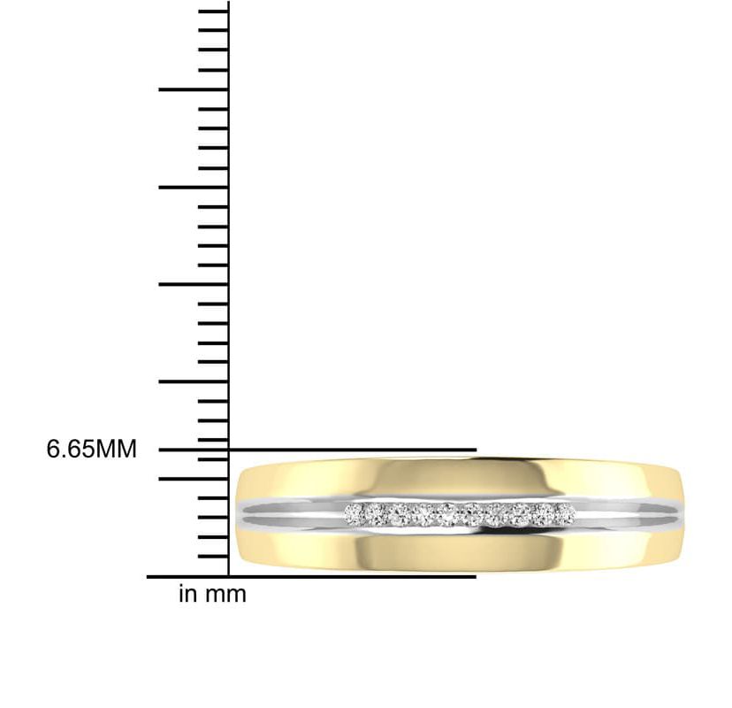 0.050 Ct.tw Natural Diamond Ring/Band in 10K Yellow Gold