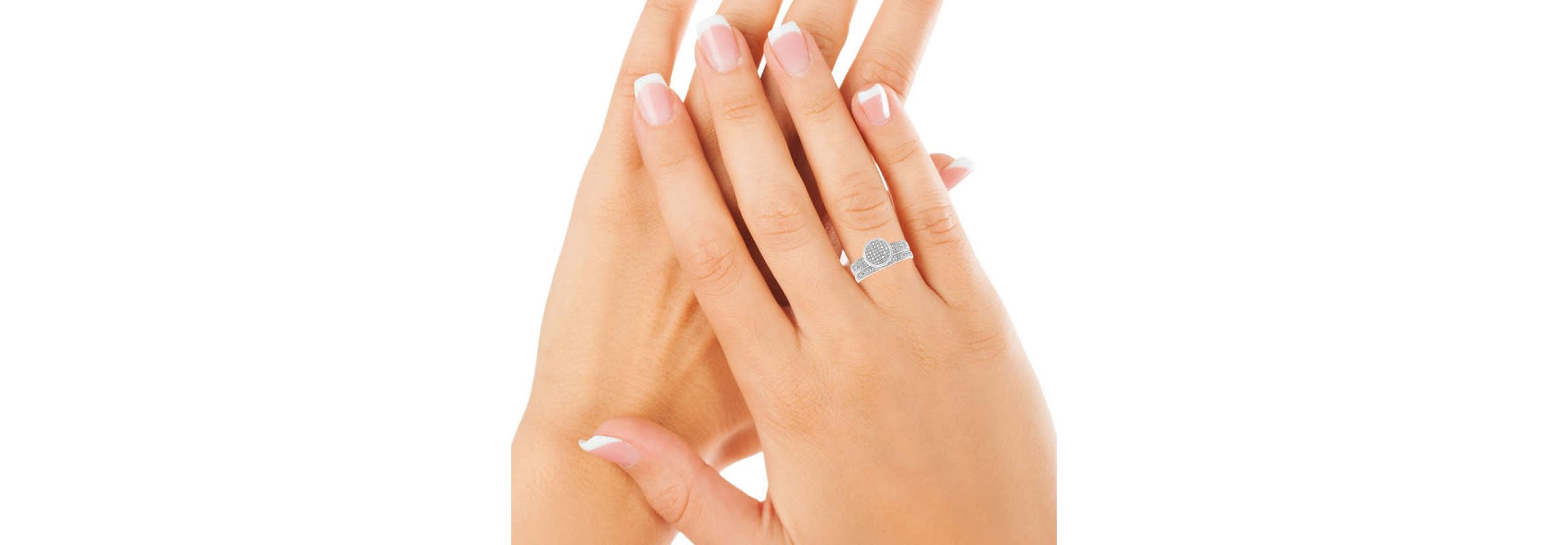 0.15 Ct.tw Natural Diamond Bridal Ring Set in 925 Sterling Silver