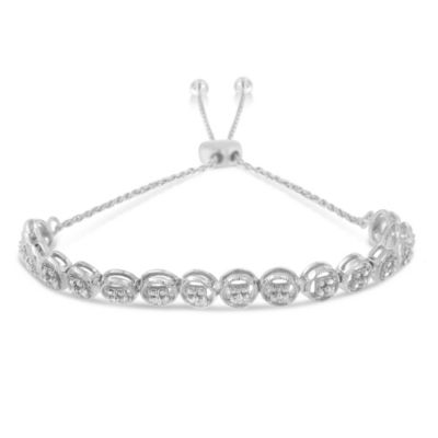Haus of Brilliance Sterling Silver Diamond Bolo Bracelet