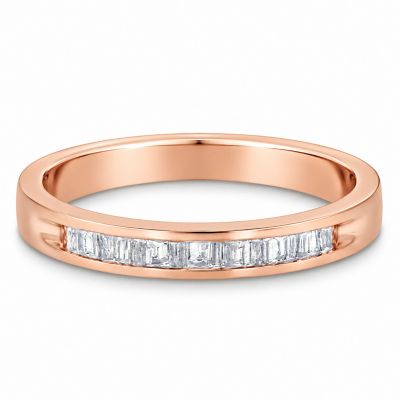 Haus of Brilliance 10K Rose Gold over .925 Sterling Silver 1/5 Cttw Diamond Channel-Set Stackable Band Ring (H-I Color, I1-I2 Clarity)