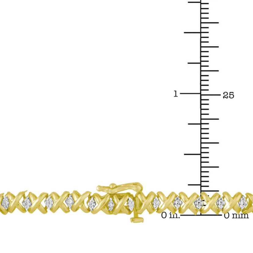 10K Yellow Gold 4 cttw Brilliant Diamond Graduating Riviera Statement Necklace