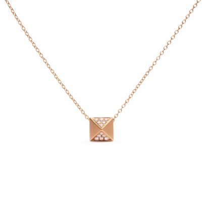 Haus of Brilliance 14K Yellow Gold 1/4 Cttw Diamond Matte Finished Pyramid Pendant Necklace - 18 Inches