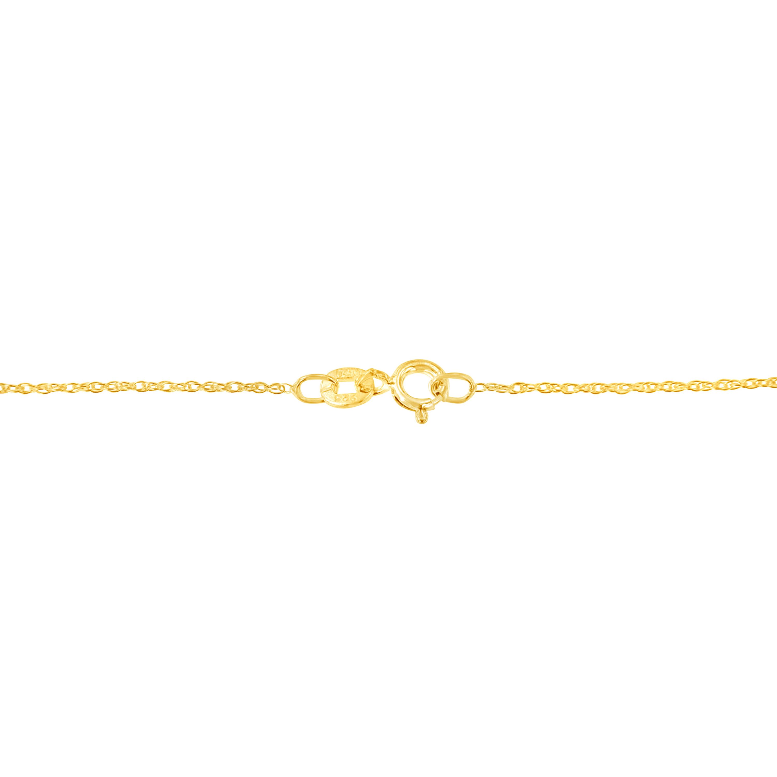 10K Yellow Gold 1/4 cttw Prong Set Diamond Open Heart 18" Pendant Necklace