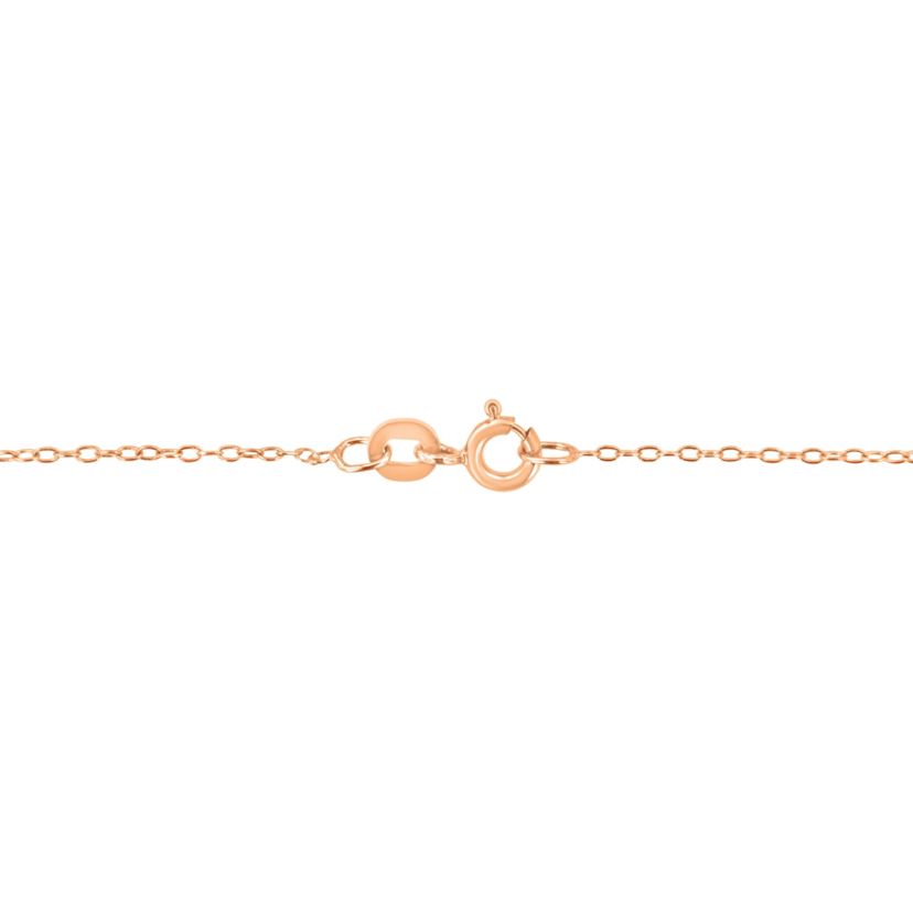 AGS Certified 10K Rose Gold 1/5 Cttw Bezel Set Diamond Solitaire Pendant Necklace