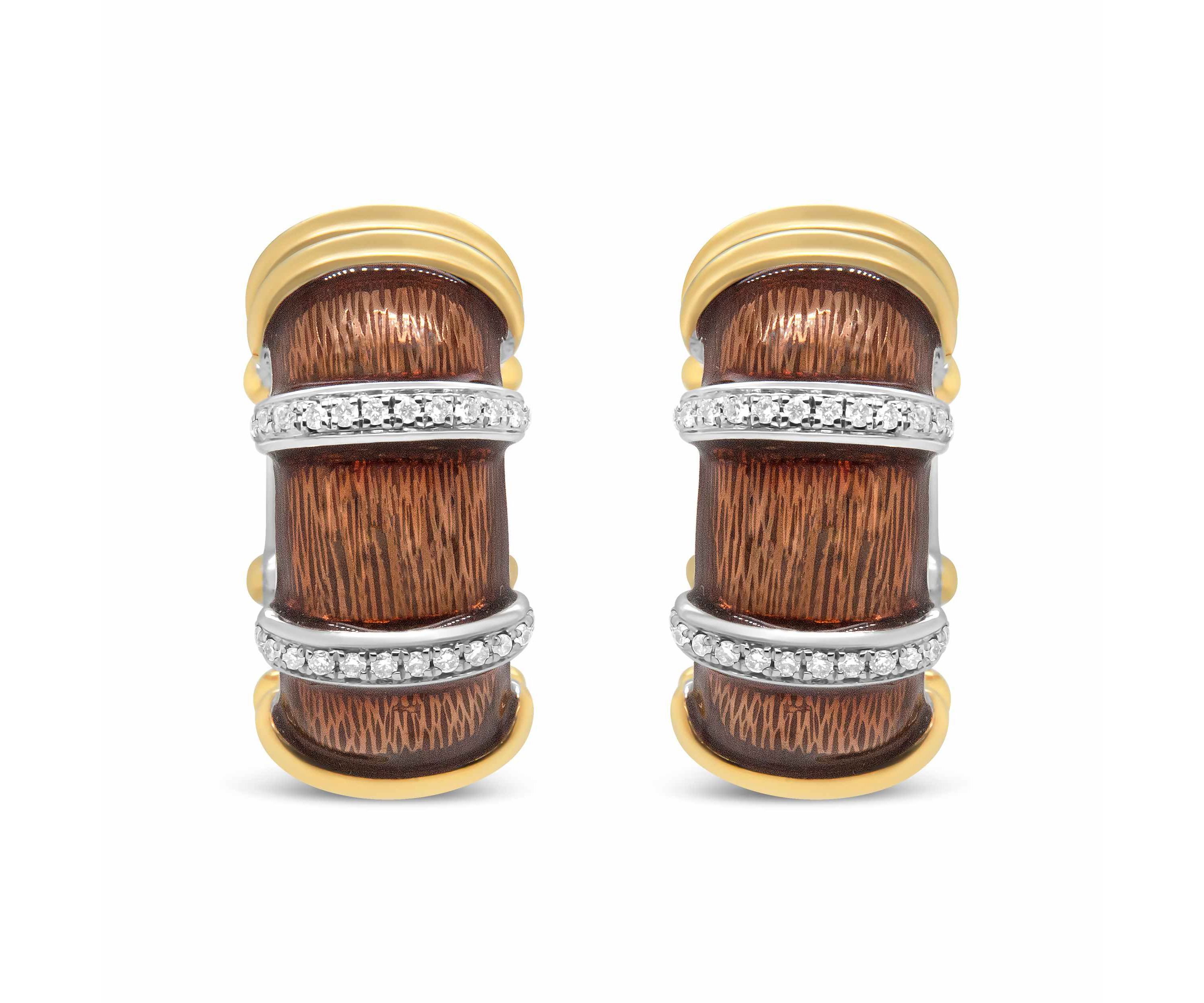 18K Gold Over Silver 9/10 Cttw Diamonds Huggie Hoop Earrings