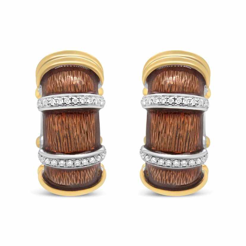 18K Gold Over Silver 9/10 Cttw Diamonds Huggie Hoop Earrings