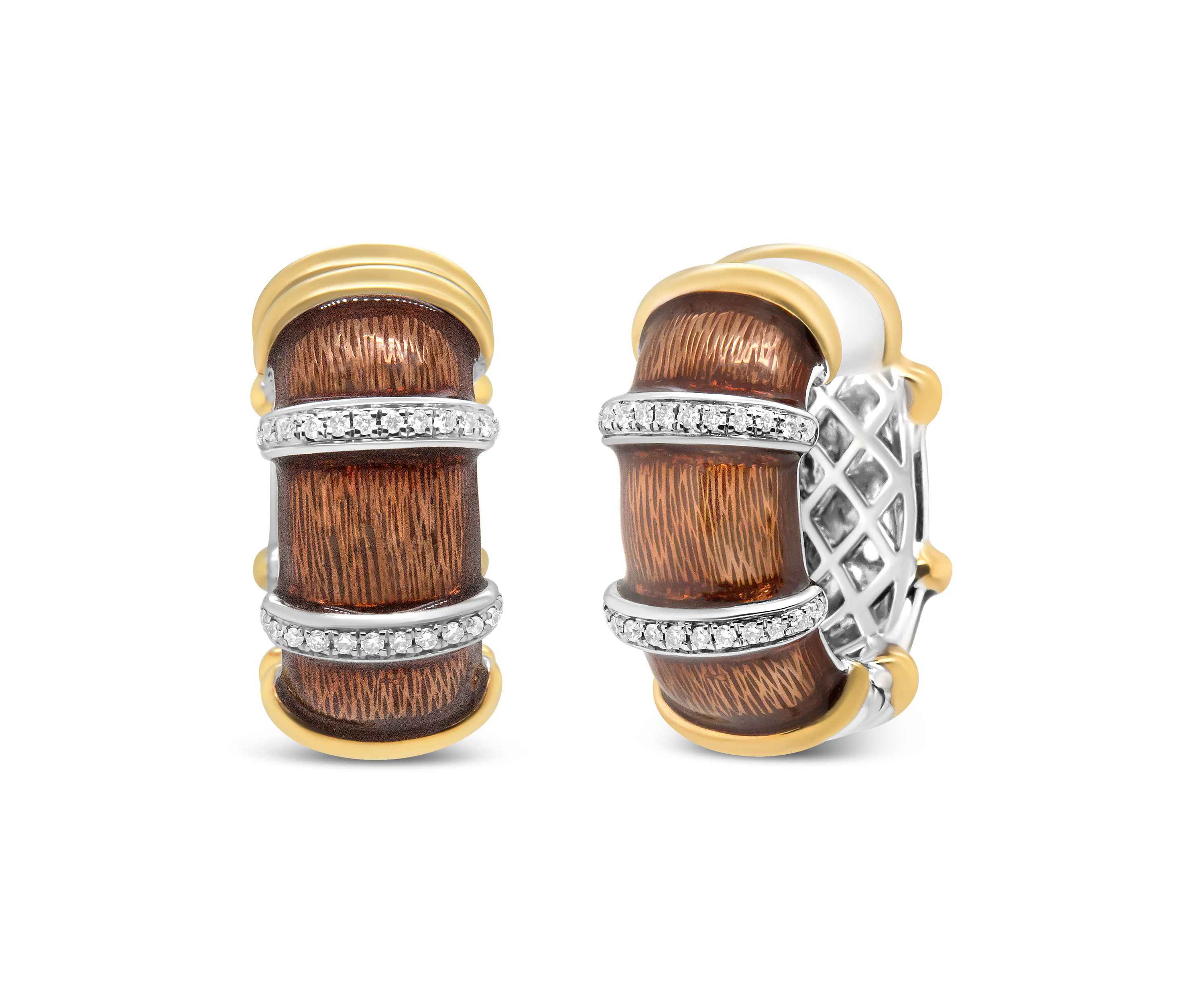 18K Gold Over Silver 9/10 Cttw Diamonds Huggie Hoop Earrings