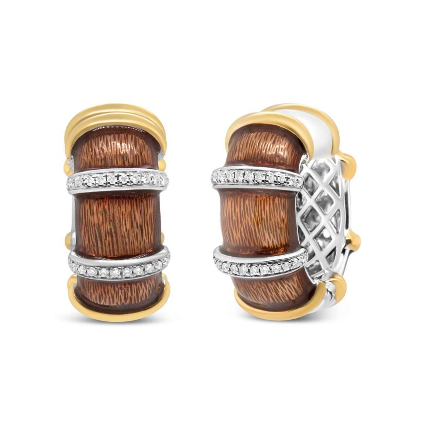 18K Gold Over Silver 9/10 Cttw Diamonds Huggie Hoop Earrings