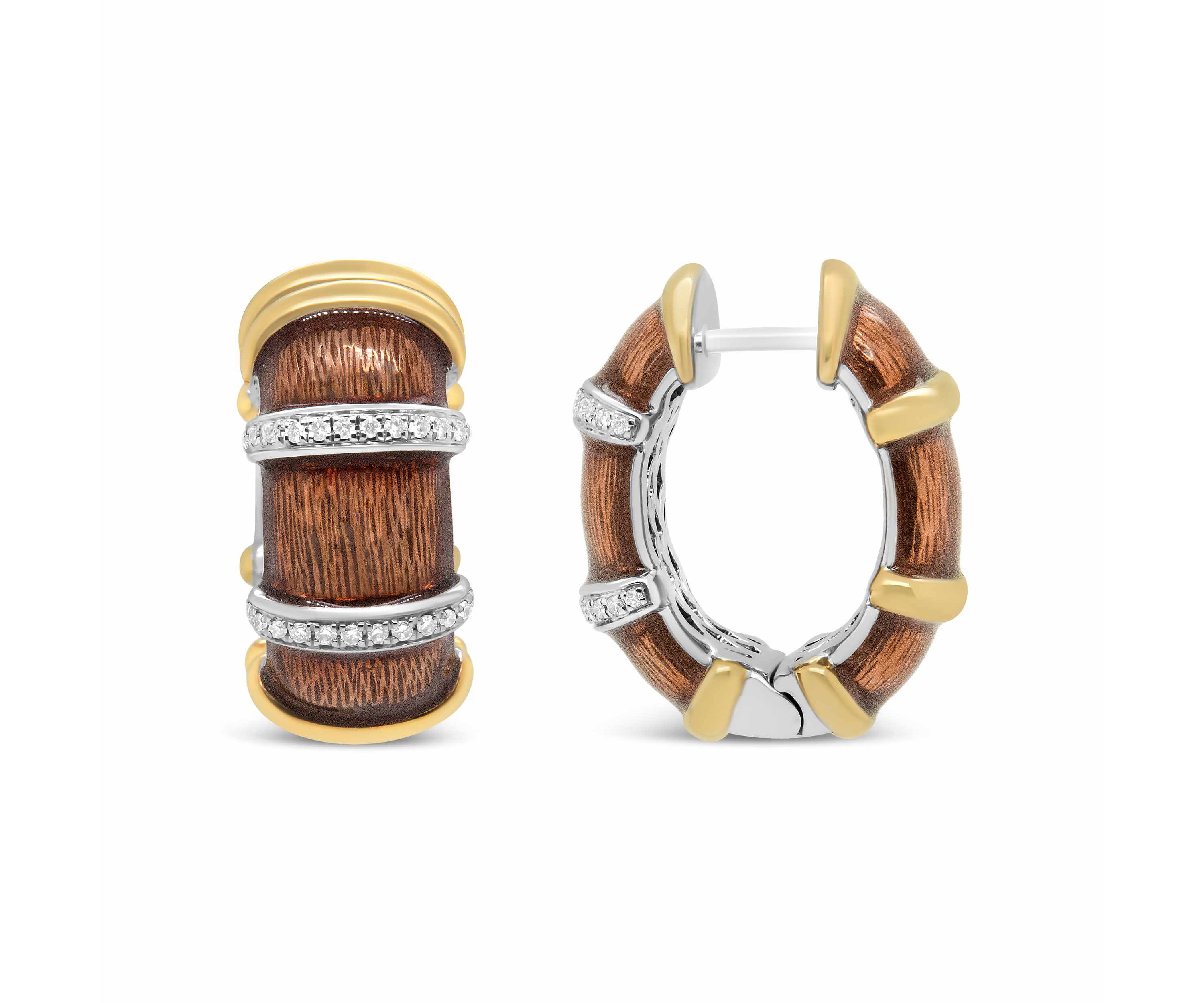 18K Gold Over Silver 9/10 Cttw Diamonds Huggie Hoop Earrings