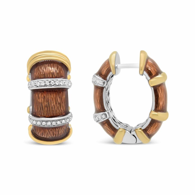 18K Gold Over Silver 9/10 Cttw Diamonds Huggie Hoop Earrings