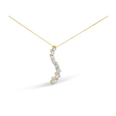 Haus of Brilliance AGS Certified 14K Yellow Gold 3.0 Cttw Diamond Journey 18" Pendant Necklace