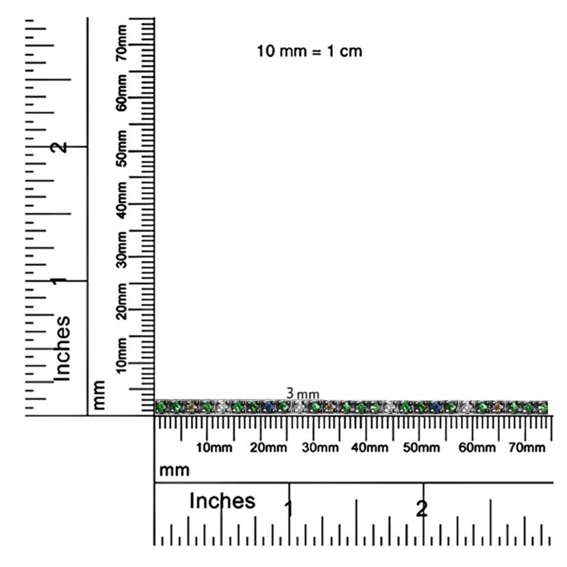 18K Gold 3/8 Ct Diamond with Sapphire & Tsavorite Bracelet - 7"
