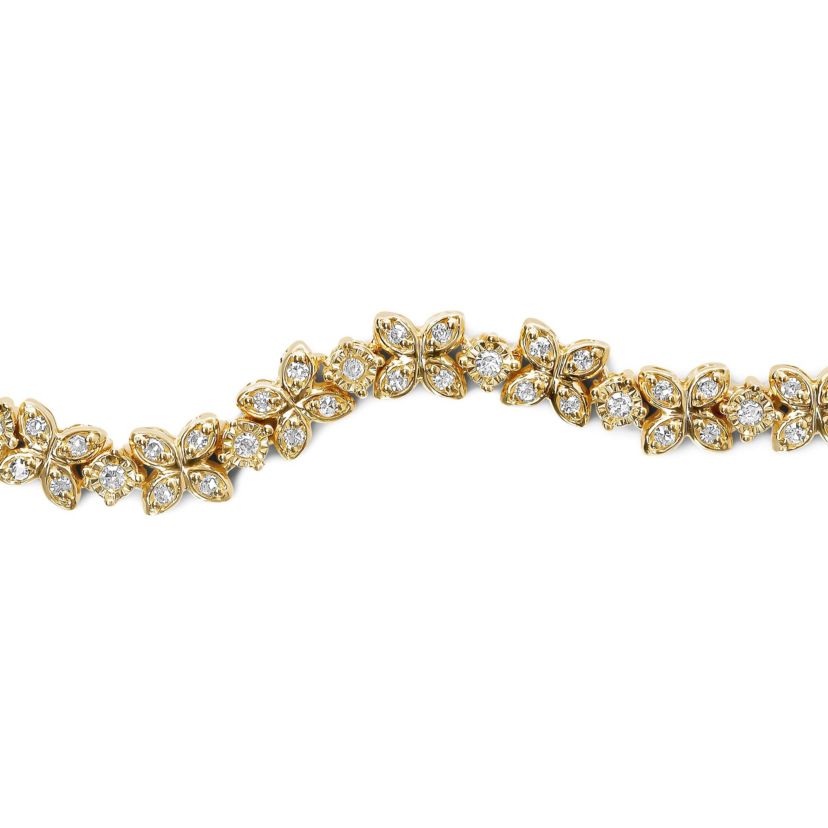Silver 1/4 Cttw Diamond Marquise Link Bolo Bracelet
