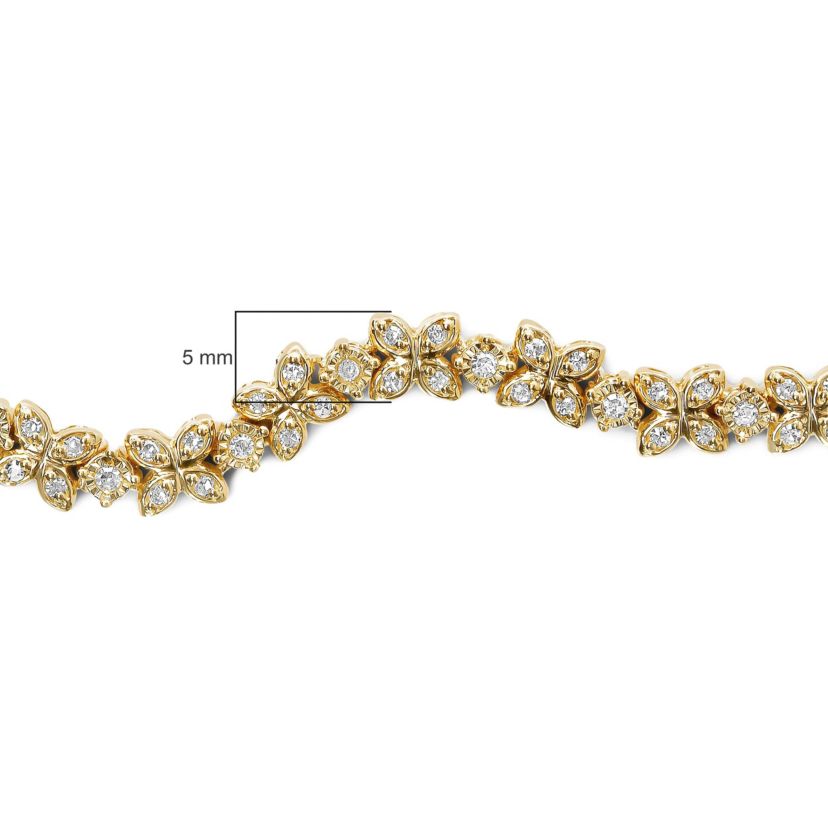 Silver 1/4 Cttw Diamond Marquise Link Bolo Bracelet