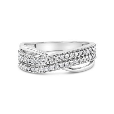 Haus of Brilliance 10K White Gold 1/2 Cttw Princess Diamond Split Shank Band Ring