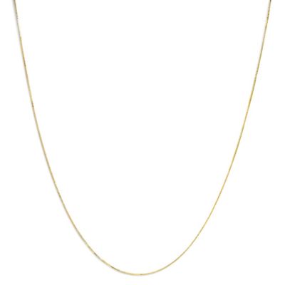 Haus of Brilliance Men's Solid 14K Yellow Gold 0.75mm Classic Box Chain Necklace - Size 18 Inches