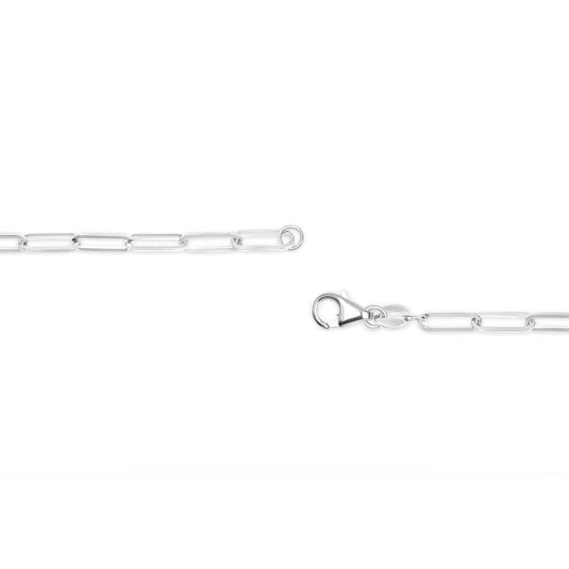 Solid 14K White Gold 2.5mm Paperclip Chain Necklace Unisex 18" Inches