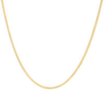 Haus of Brilliance Unisex Solid 14K Gold 2.8mm Imperial Herringbone Chain Necklace