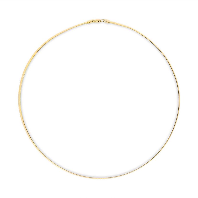 Unisex Solid 14K Gold 2.8mm Imperial Herringbone Chain Necklace