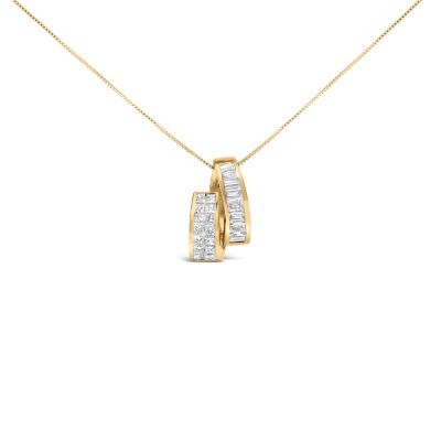 Haus of Brilliance 14K Yellow Gold 1 5/8 Cttw Diamond Duo Bar Pendant Necklace - 18"