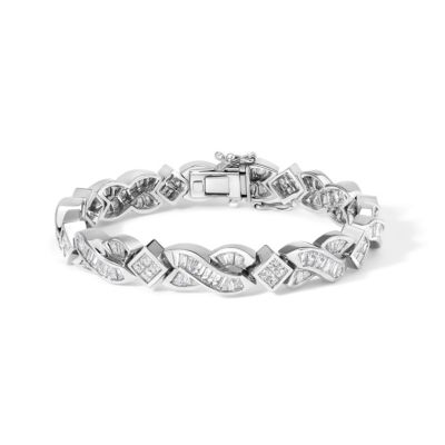 Haus of Brilliance 14K White Gold 8 1/5ct.TDW Diamond Tennis Bracelet