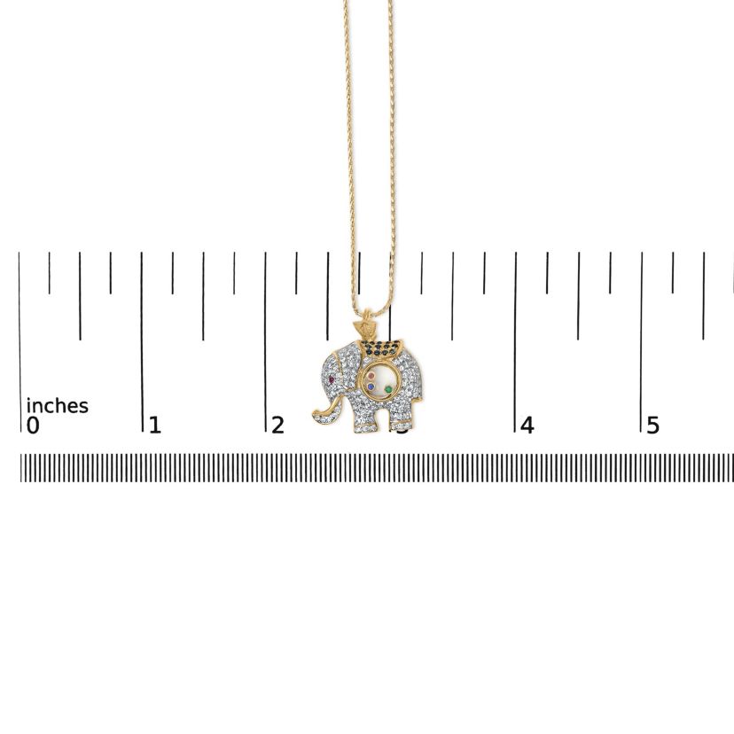 18K Gold 3/4ct Diamond Pendant Necklace with Ruby & Sapphire-18"