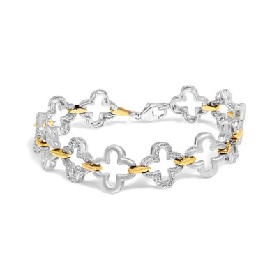 Haus of Brilliance Silver 1/10 Cttw Natural Round Diamond Fashion Tennis Bracelet