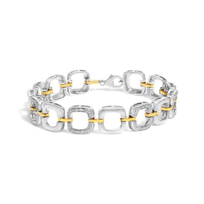 Haus of Brilliance Silver Diamond Accent Open Box Link Bracelet