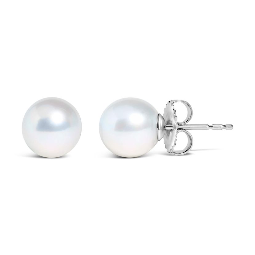 14K Gold 8-8.5MM Cultured Freshwater Pearl Solitaire Stud Earrings