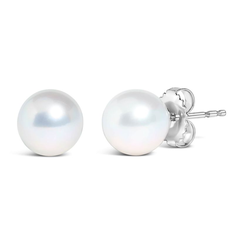 14K Gold 8-8.5MM Cultured Freshwater Pearl Solitaire Stud Earrings