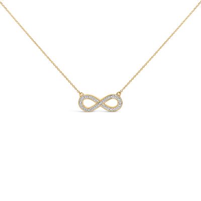 Haus of Brilliance Gold Vermeil Diamond Accent Infinity Pendant Necklace