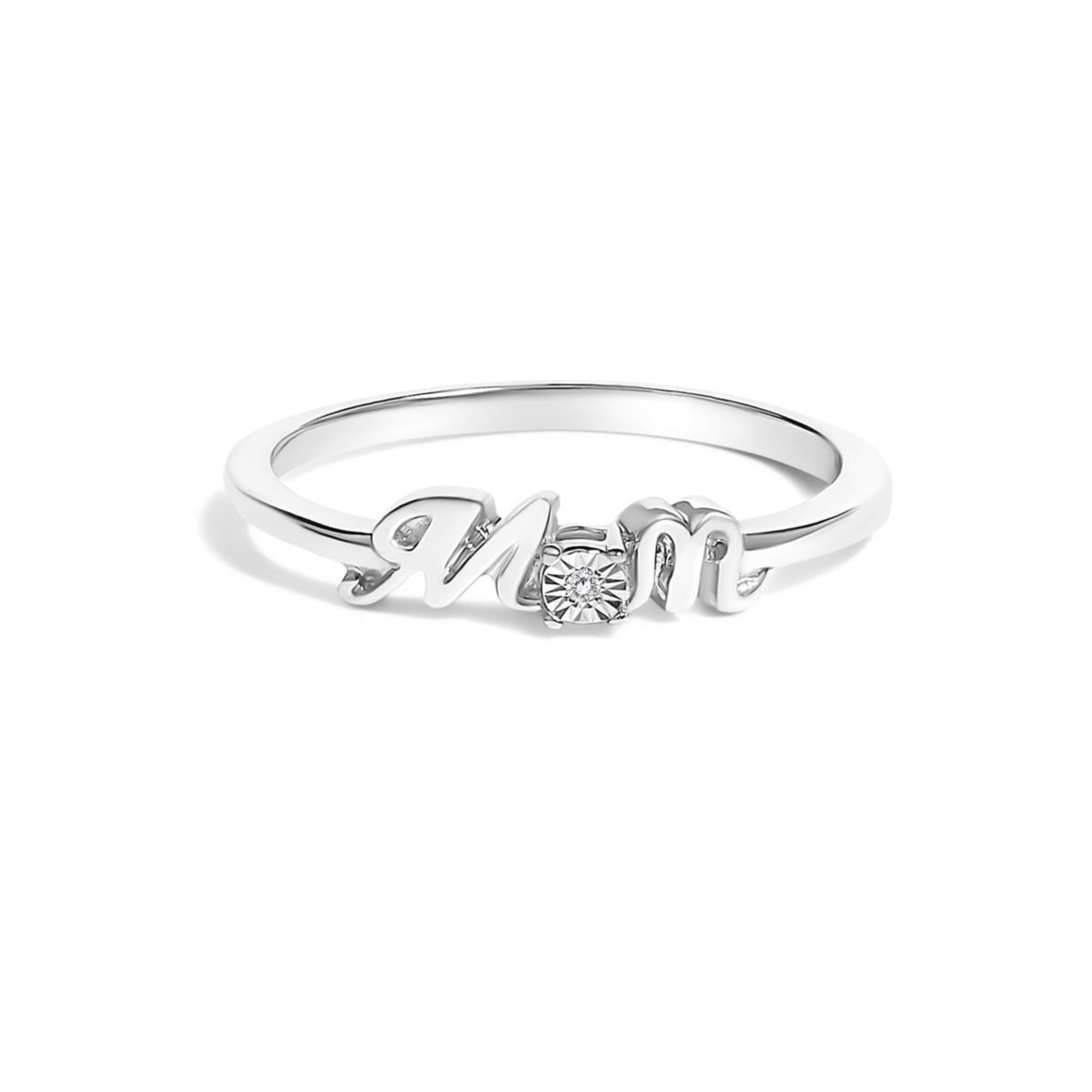 .925 Sterling Silver Diamond Accent "MOM" Ring