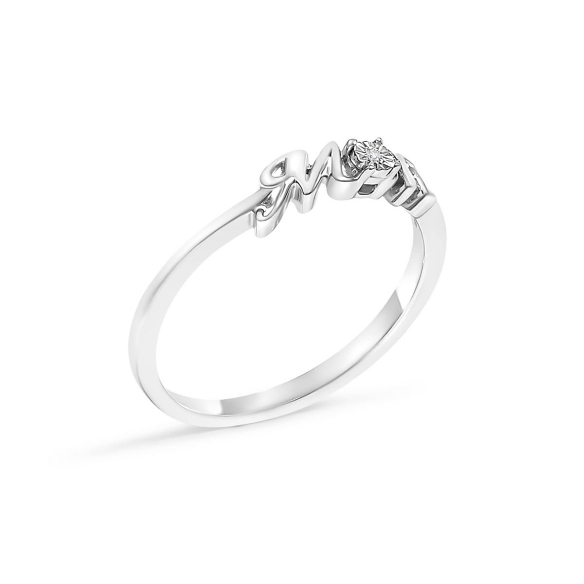 .925 Sterling Silver Diamond Accent "MOM" Ring
