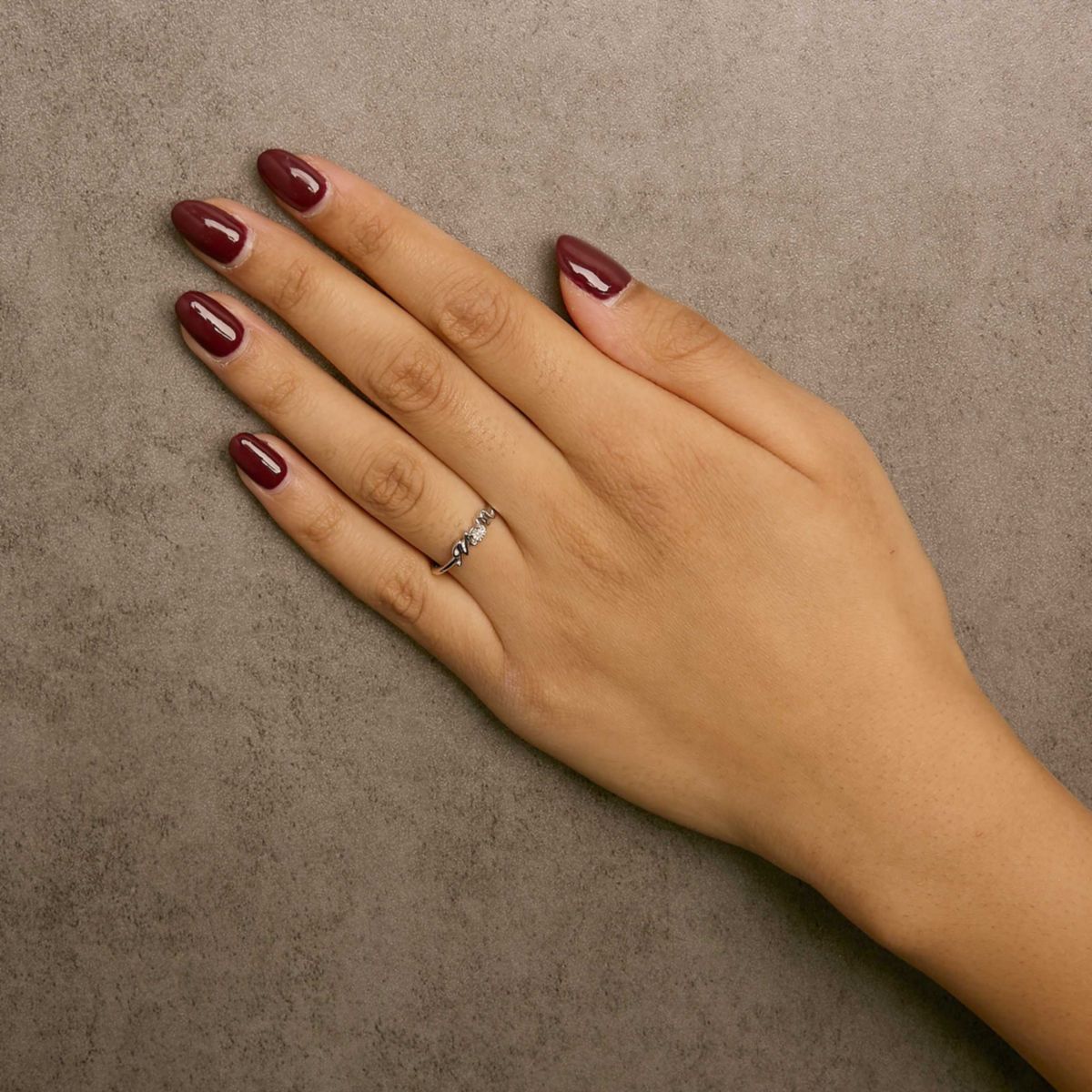 .925 Sterling Silver Diamond Accent "MOM" Ring