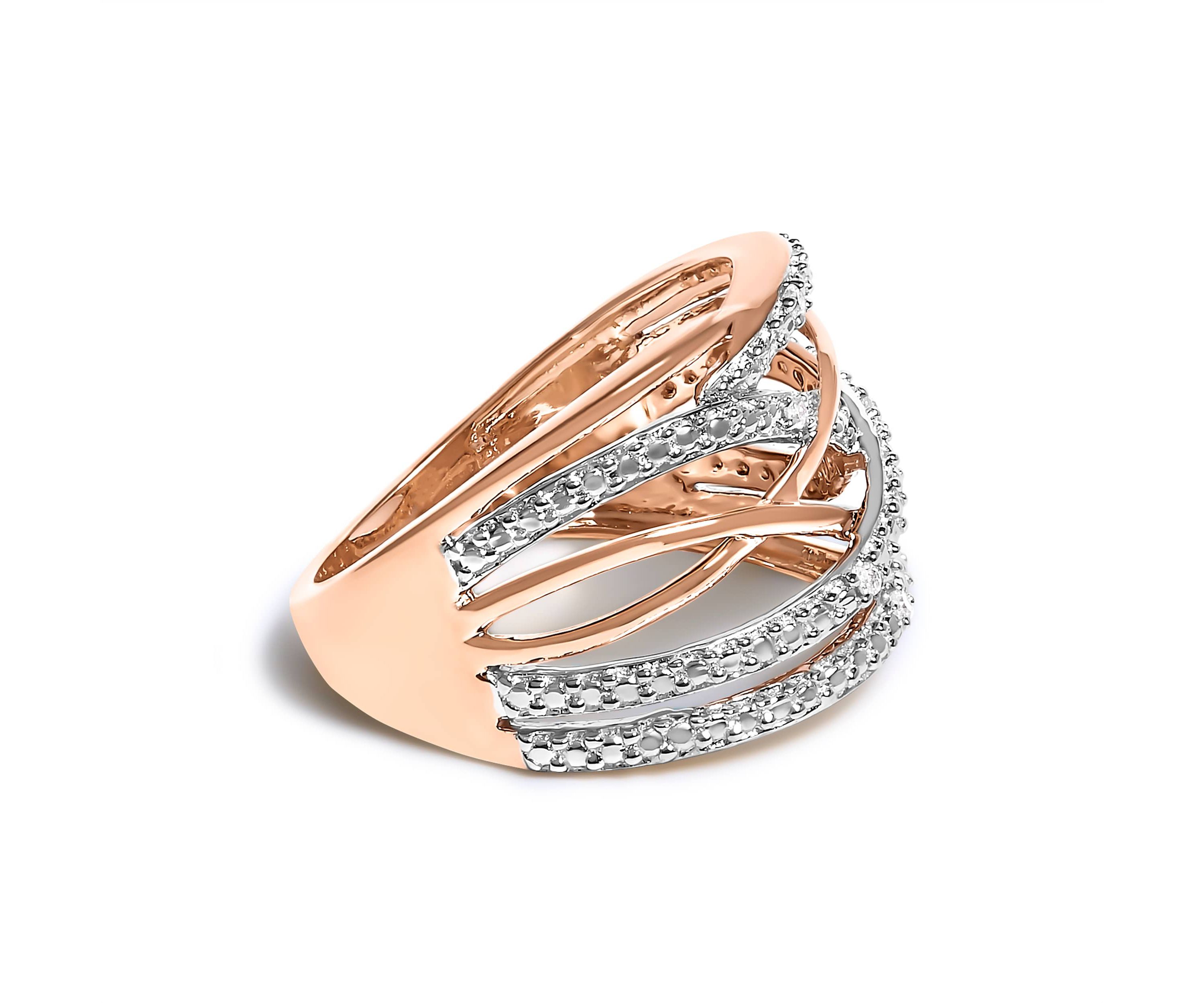 .925 Sterling Silver Diamond Accent Crossover Ring