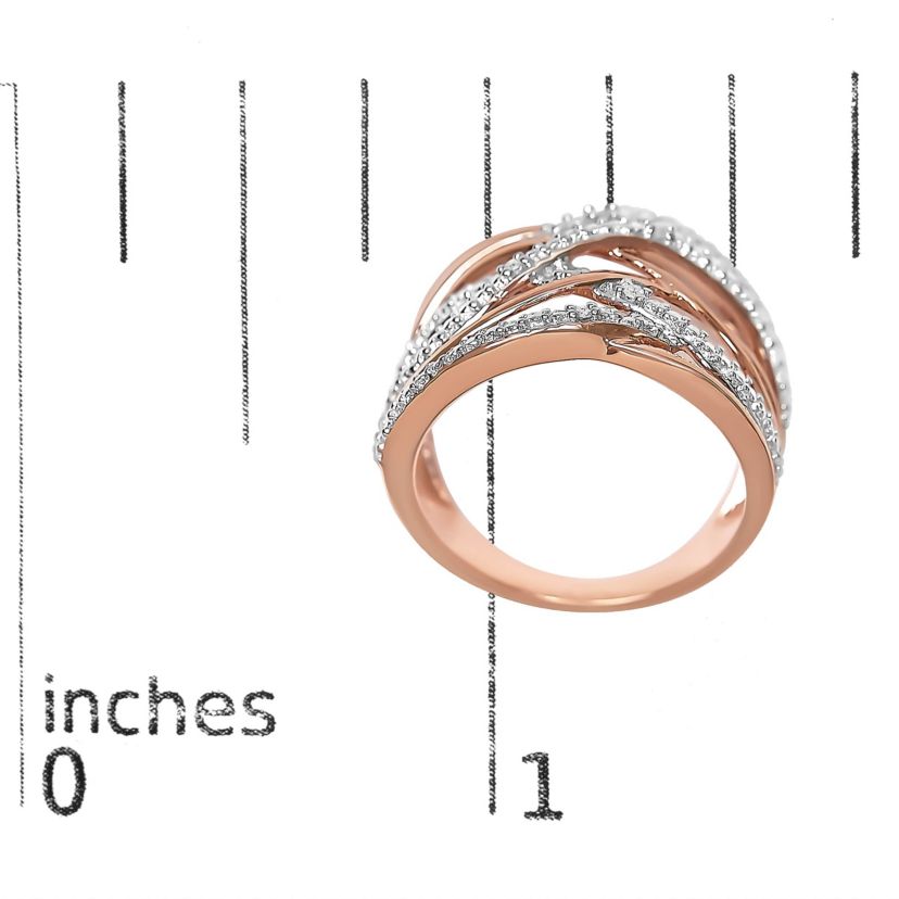 .925 Sterling Silver Diamond Accent Crossover Ring
