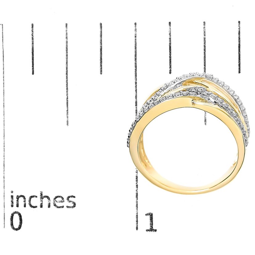 .925 Sterling Silver Diamond Accent Crossover Ring