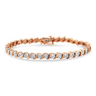 Haus of Brilliance .925 Sterling Silver 1/4 Cttw Diamond and "S" Link Tennis Bracelet