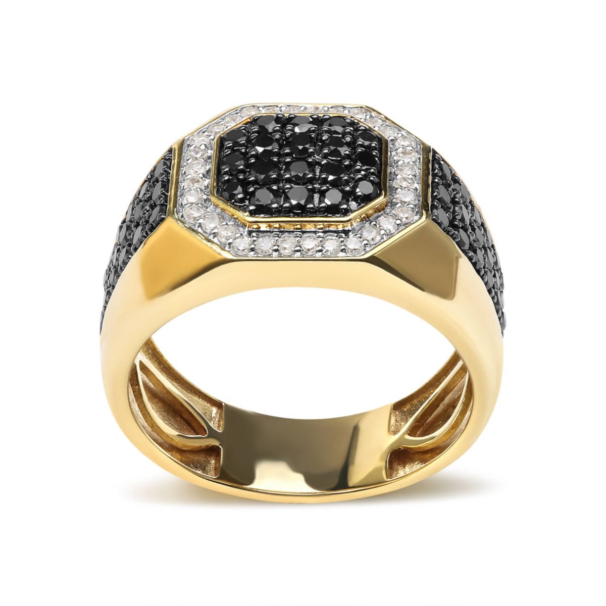Mens 10K Yellow Gold 1 1/4 Cttw Diamond Band Ring
