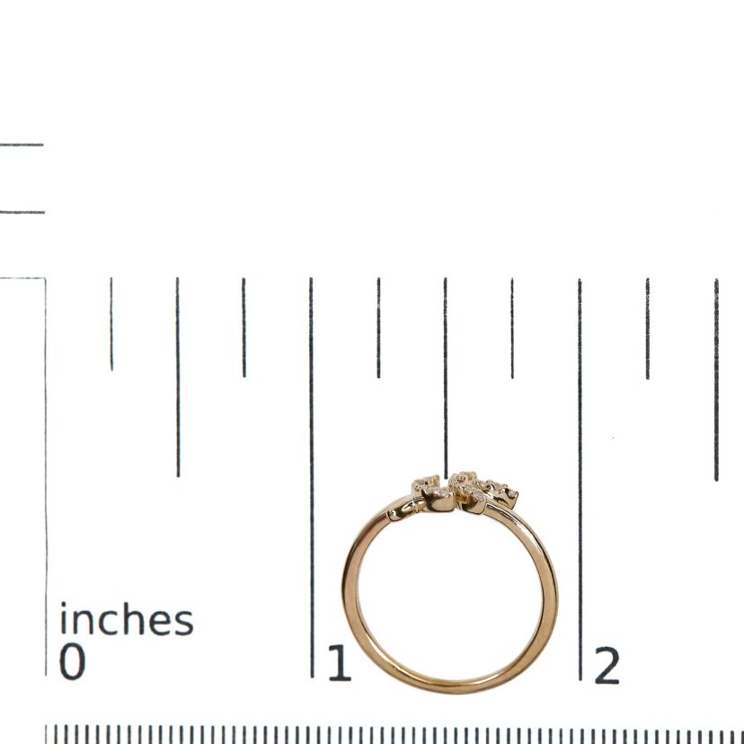 10K Yellow Gold 1/10 Cttw Diamond Leaf and Branch Ring