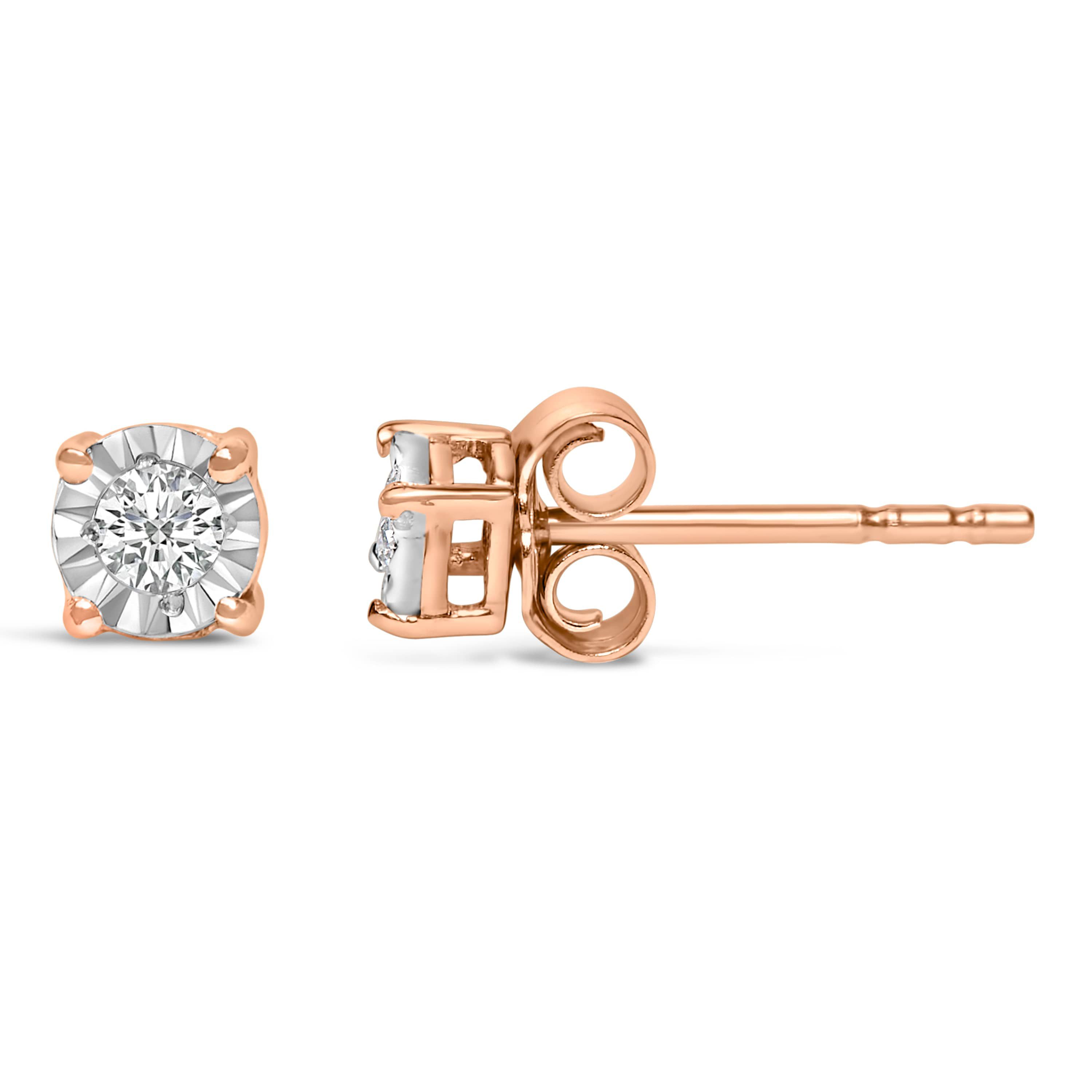 Lab Created .925 Sterling Silver 1/10 Cttw Lab Grown Diamond Solitaire Stud Earrings