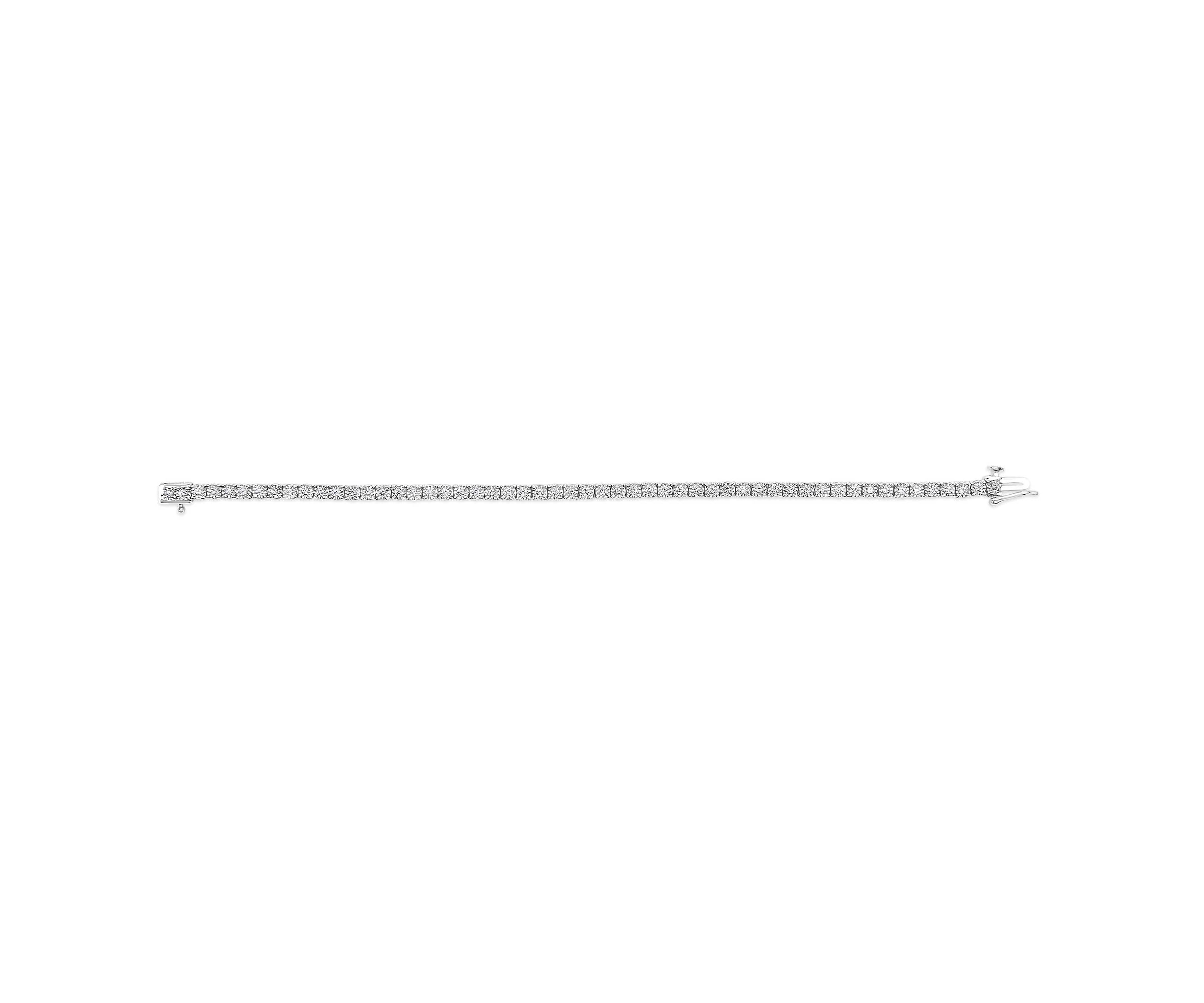 Lab Created Silver 1.0 Cttw Lab Grown Diamond Illusion-Set Miracle Plate Tennis Bracelet