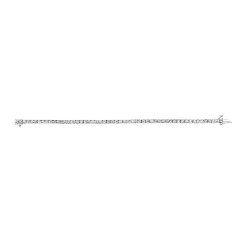Lab Created Silver 1.0 Cttw Lab Grown Diamond Illusion-Set Miracle Plate Tennis Bracelet