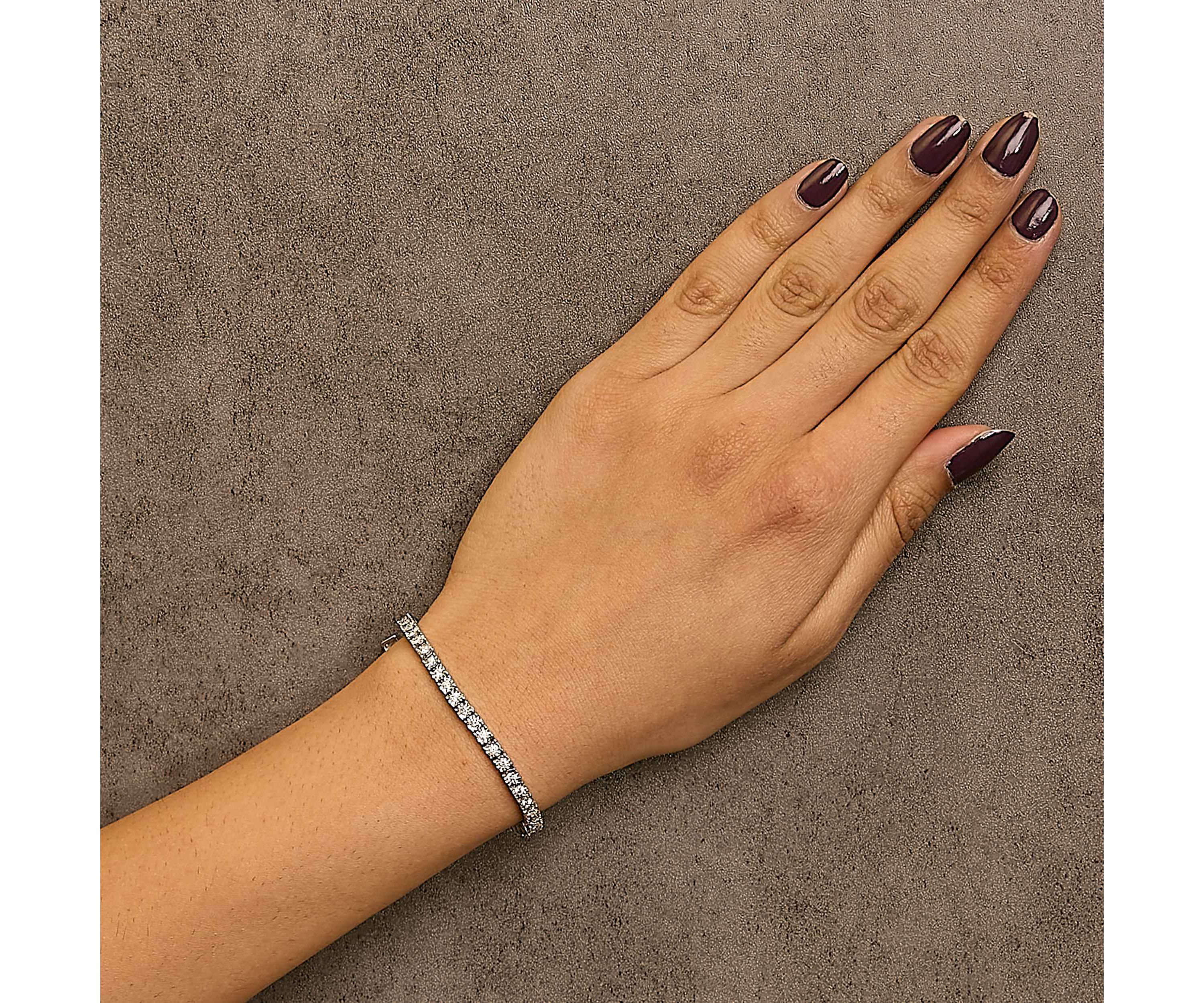 Lab Created Silver 1.0 Cttw Lab Grown Diamond Illusion-Set Miracle Plate Tennis Bracelet