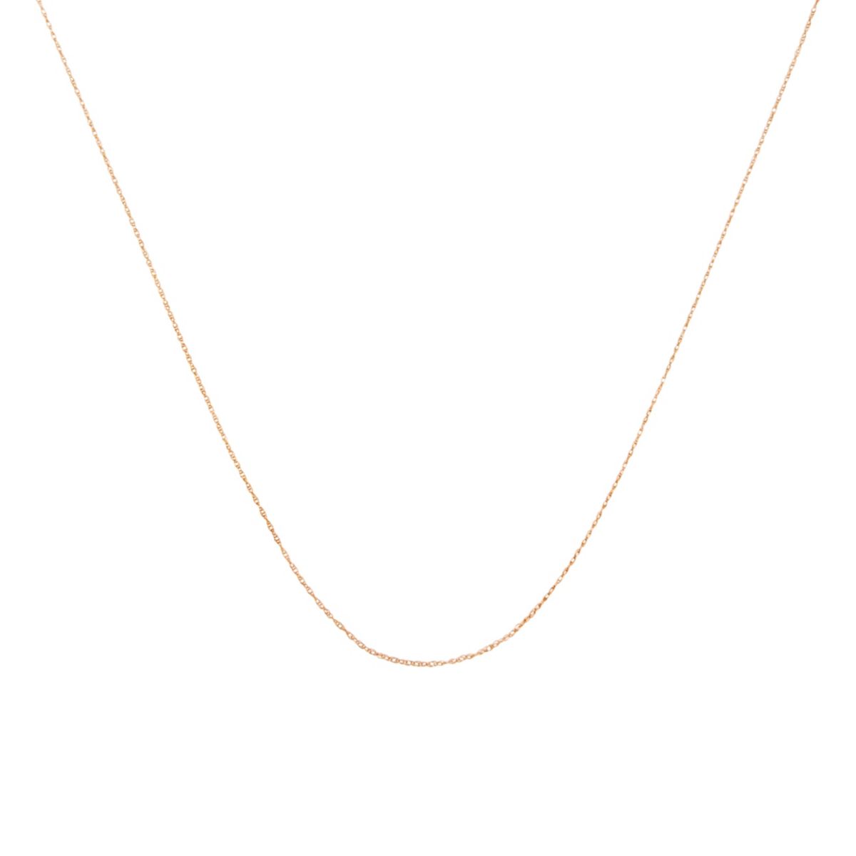 10K Gold 0.5 mm Slender & Dainty Fine Rope Chain Necklace-18" Inches