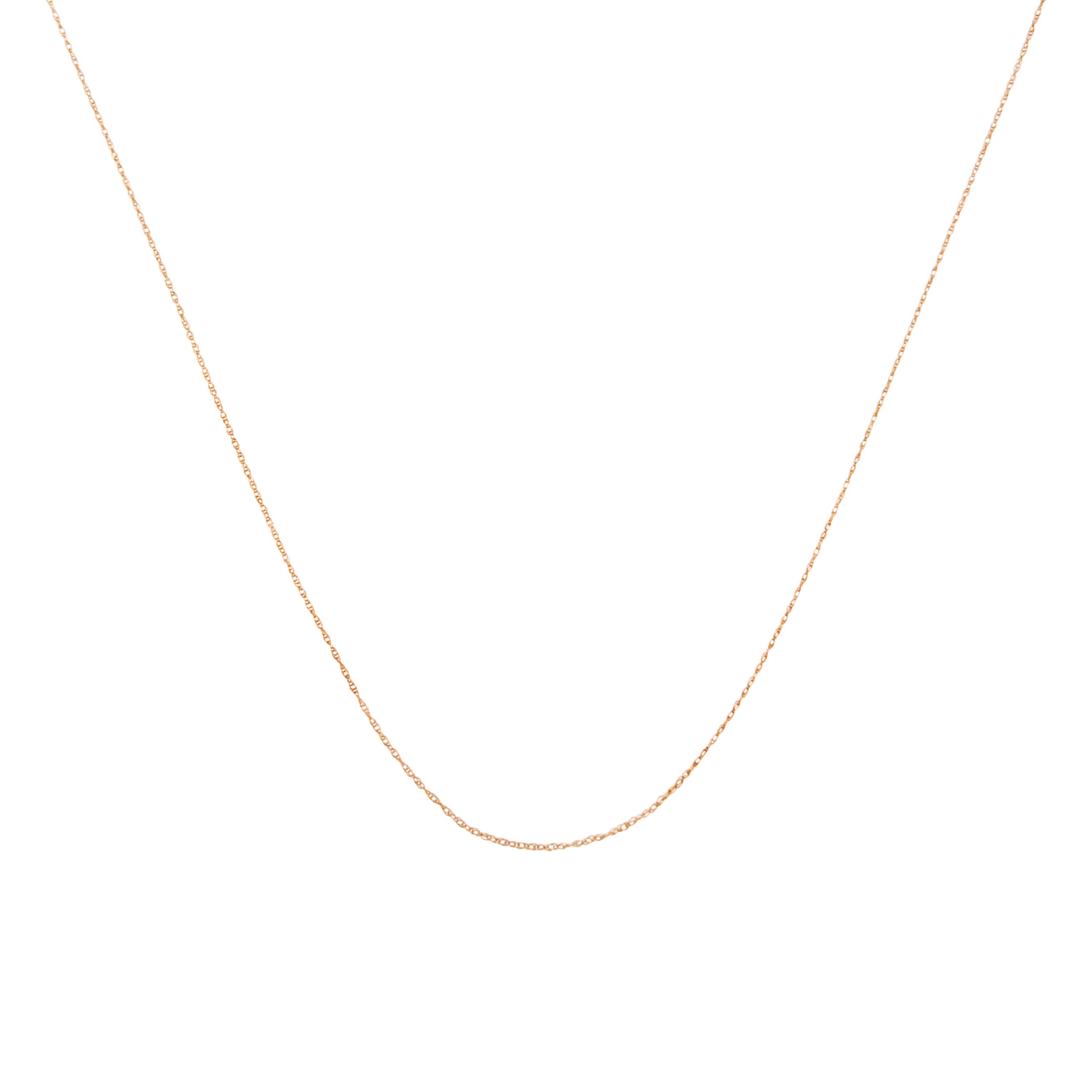 10K Gold 0.5 mm Slender & Dainty Fine Rope Chain Necklace-18" Inches