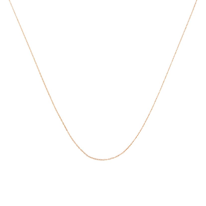 10K Gold 0.5 mm Slender & Dainty Fine Rope Chain Necklace-18" Inches