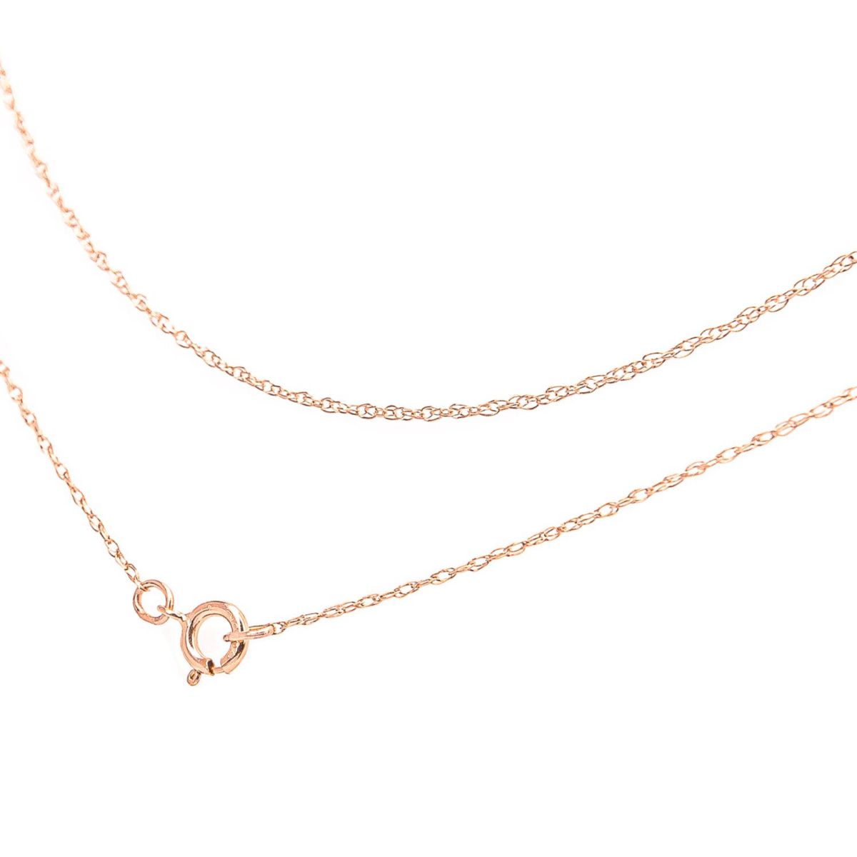 10K Gold 0.5 mm Slender & Dainty Fine Rope Chain Necklace-18" Inches