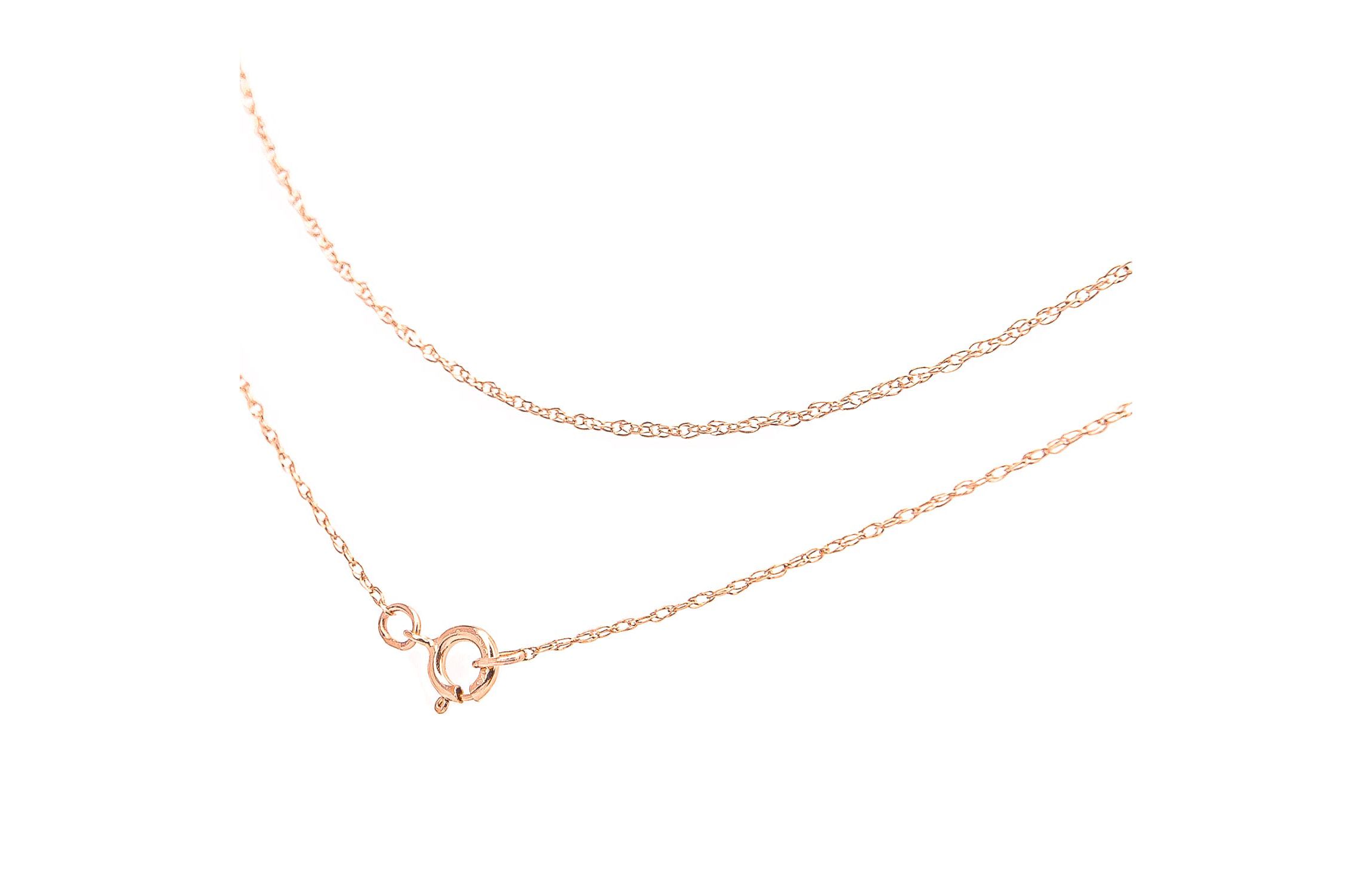 10K Gold 0.5 mm Slender & Dainty Fine Rope Chain Necklace-18" Inches